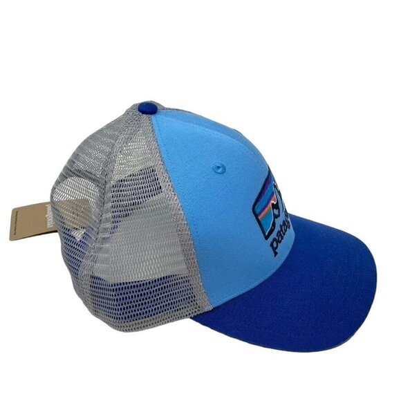 Patagonia Fitz Roy Horizons Trucker Hat Snapback Blue Adjustable. B32 main image 4
